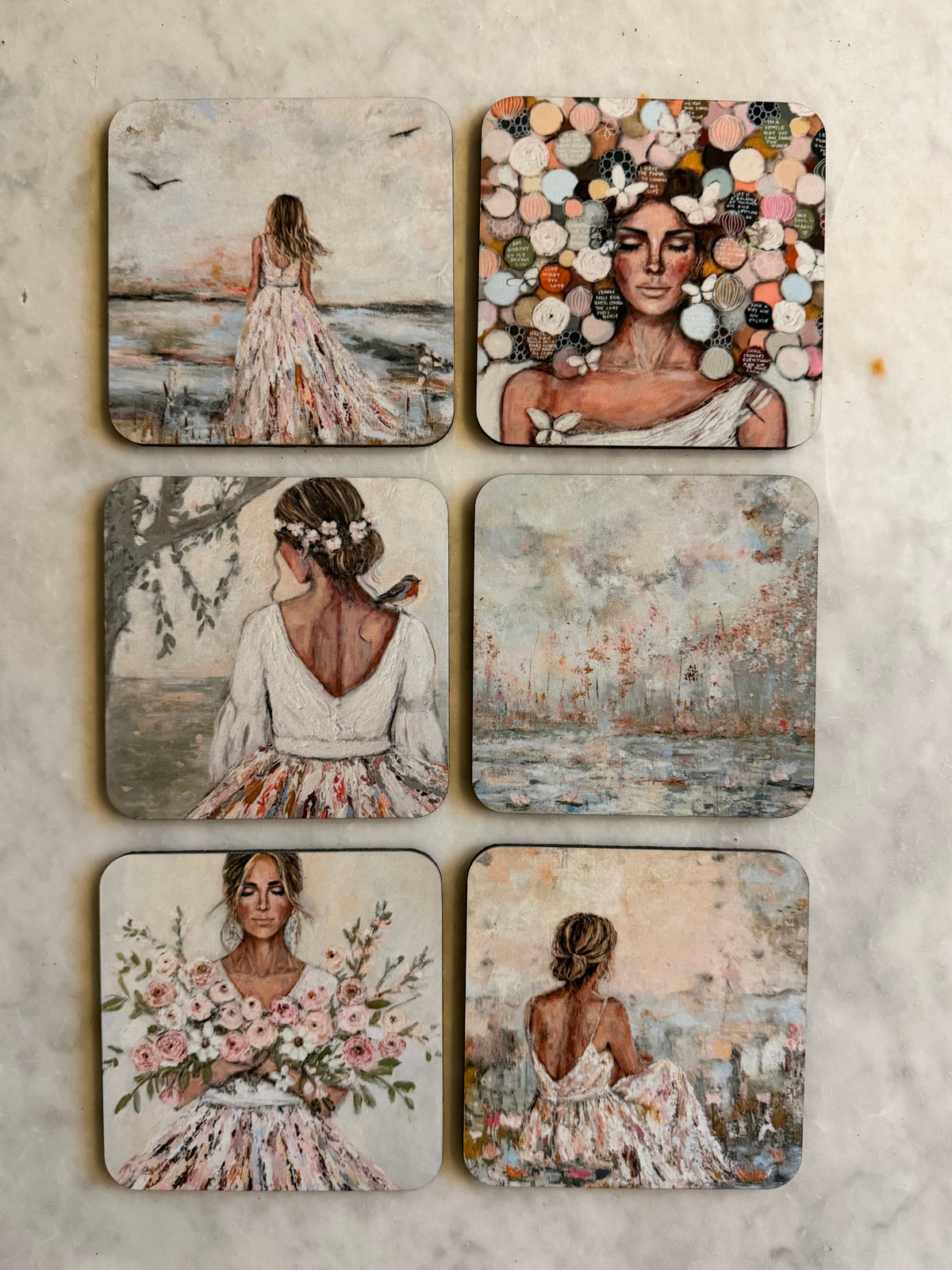 GLASS COASTERS - SET
