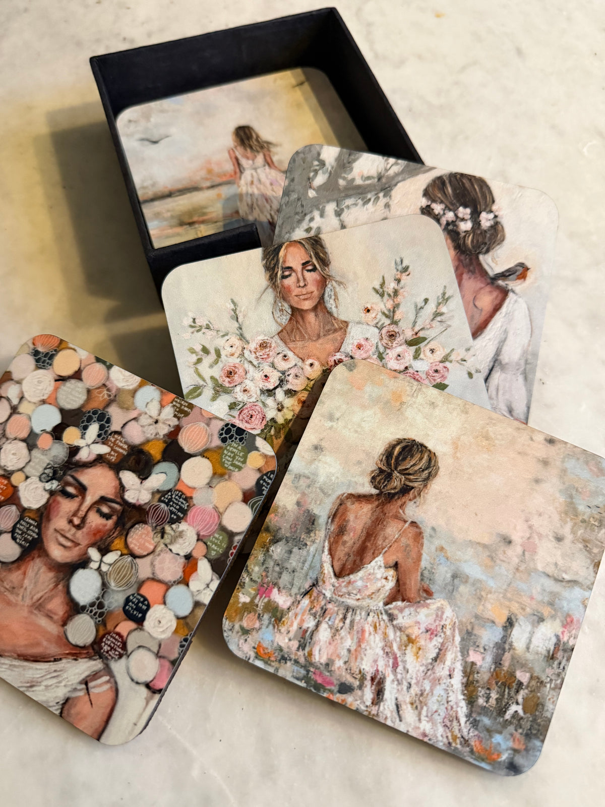GLASS COASTERS - SET